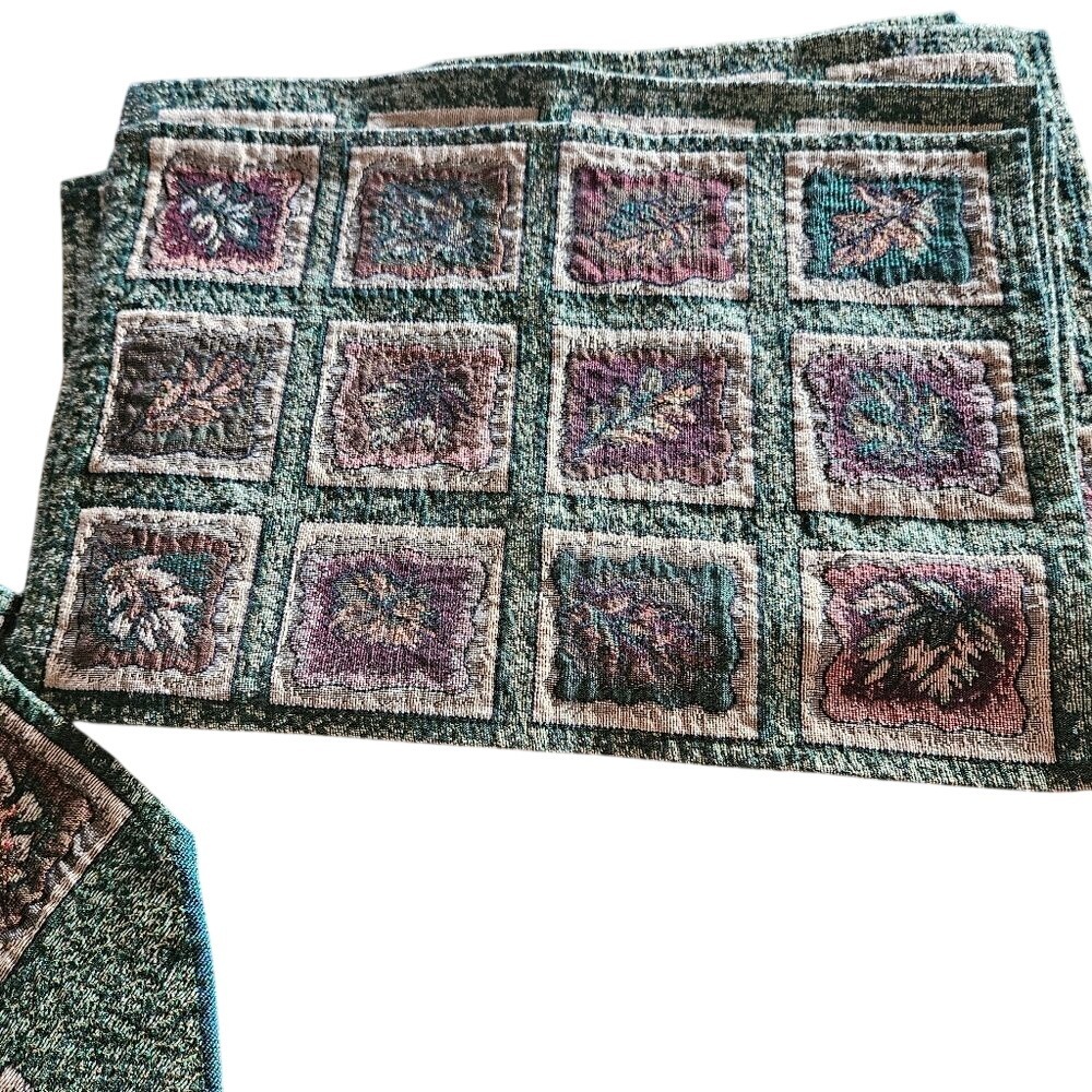 Fall Leaf Table Runner 67" Runnerand‎ 8 Placemats Cottagecore Grandma Fall Decor